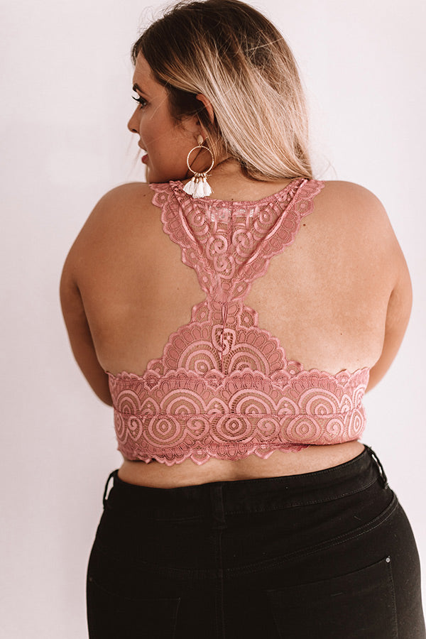 Be Loved Lace Racerback Bralette in Blush Curves-Beginning Fashion