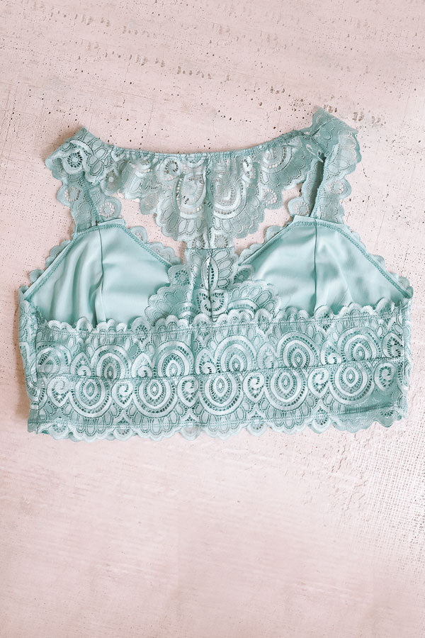 Be Loved Lace Racerback Bralette in Ocean Wave Curves-Beginning Fashion