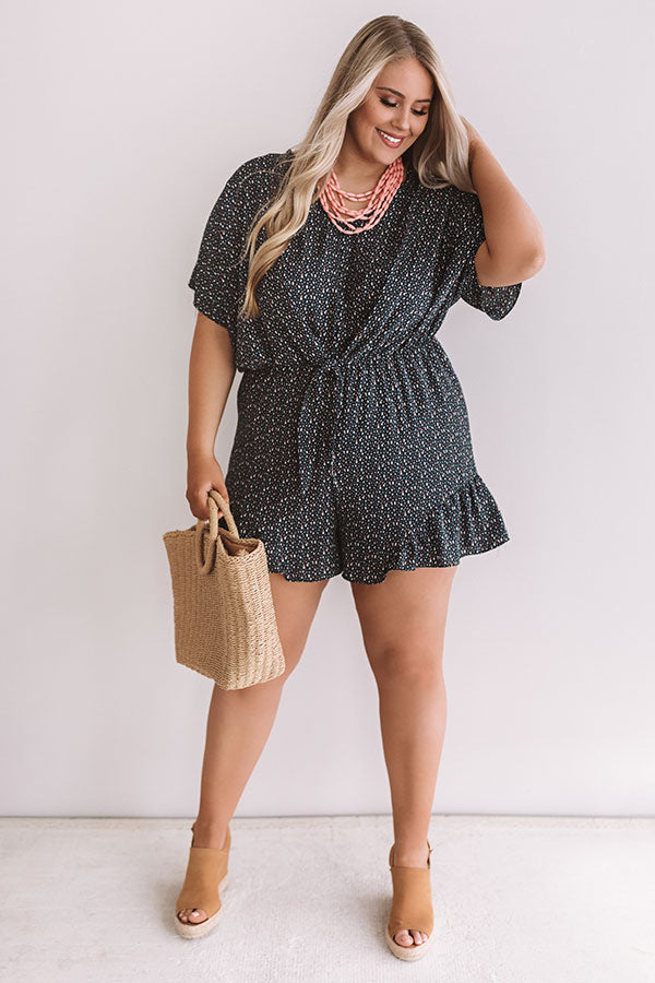 Cali Chick Romper In Navy  Curves-Beginning Fashion