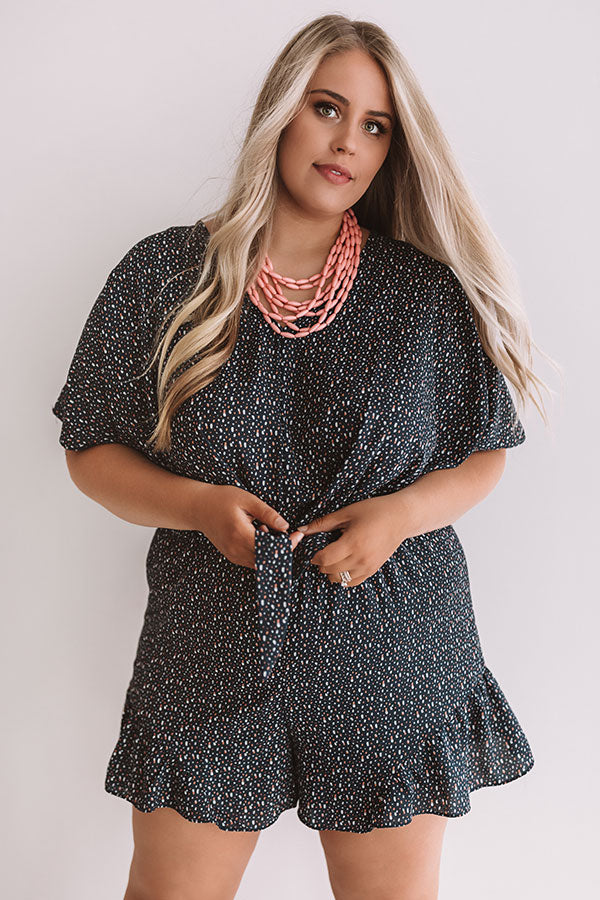 Cali Chick Romper In Navy  Curves-Beginning Fashion