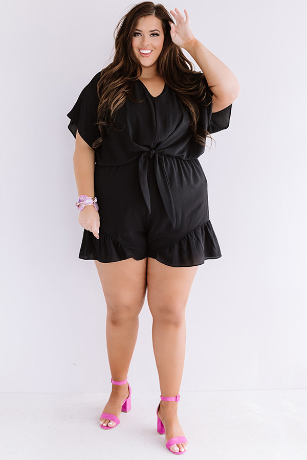 Cali Chick Romper In Black  Curves-Beginning Fashion