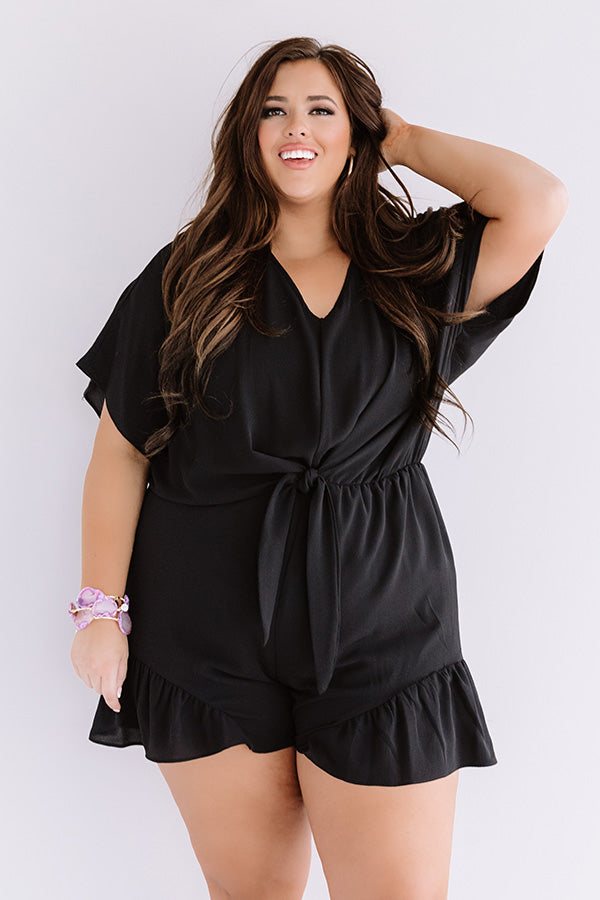 Cali Chick Romper In Black  Curves-Beginning Fashion