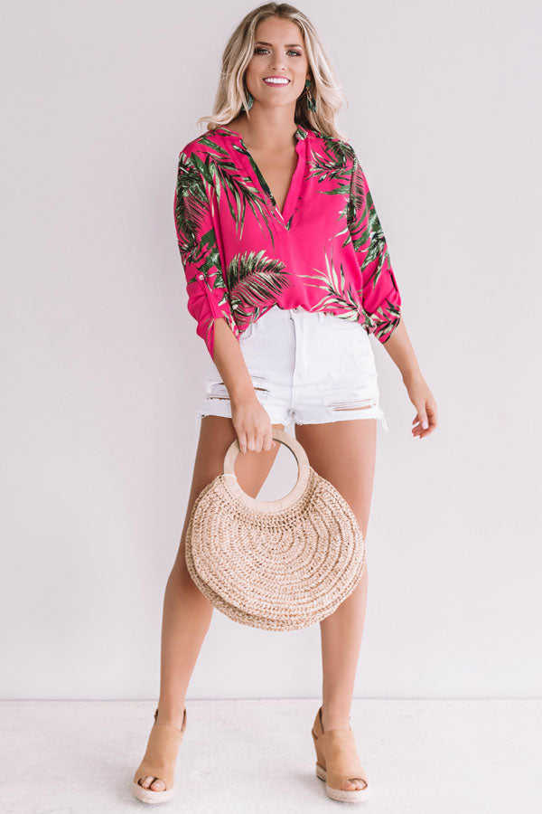 Hampton's Chic Shift Top in Hot Pink-Beginning Fashion