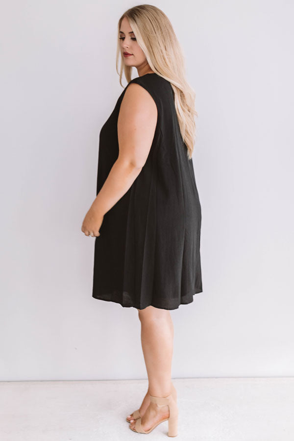 Dinner With A View Shift Dress in Black Curves-Beginning Fashion