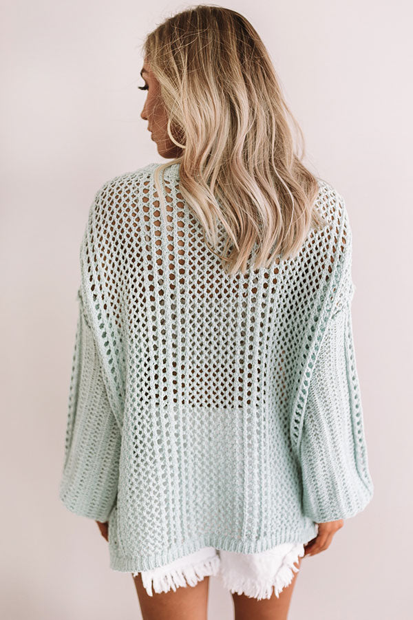Endless Summer Nights Knit Sweater in Aqua-Beginning Fashion