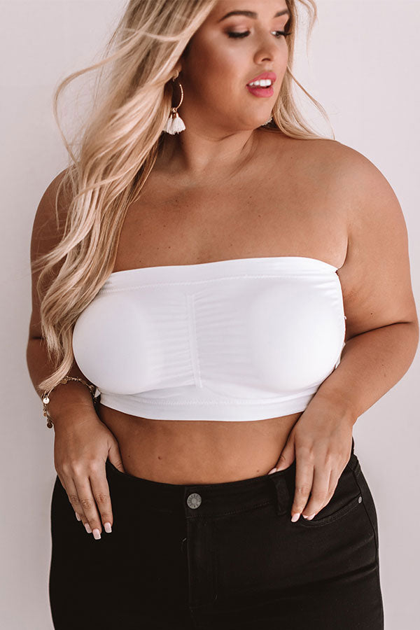 Beyond Basic Seamless Bandeau in White Curves-Beginning Fashion