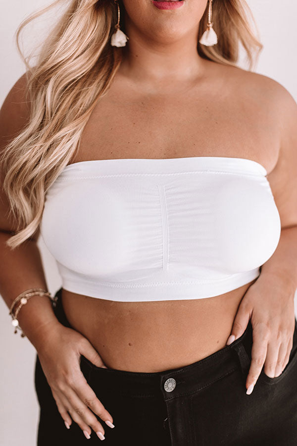 Beyond Basic Seamless Bandeau in White Curves-Beginning Fashion