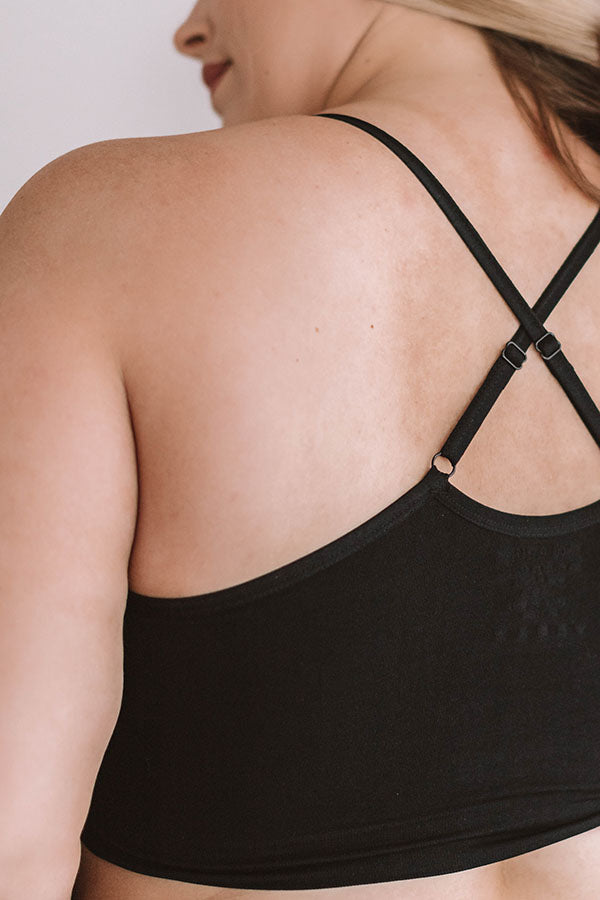 Hello Lovely Seamless Bralette in Black Curves-Beginning Fashion