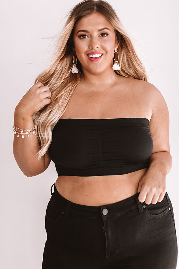 Beyond Basic Seamless Bandeau in Black Curves-Beginning Fashion