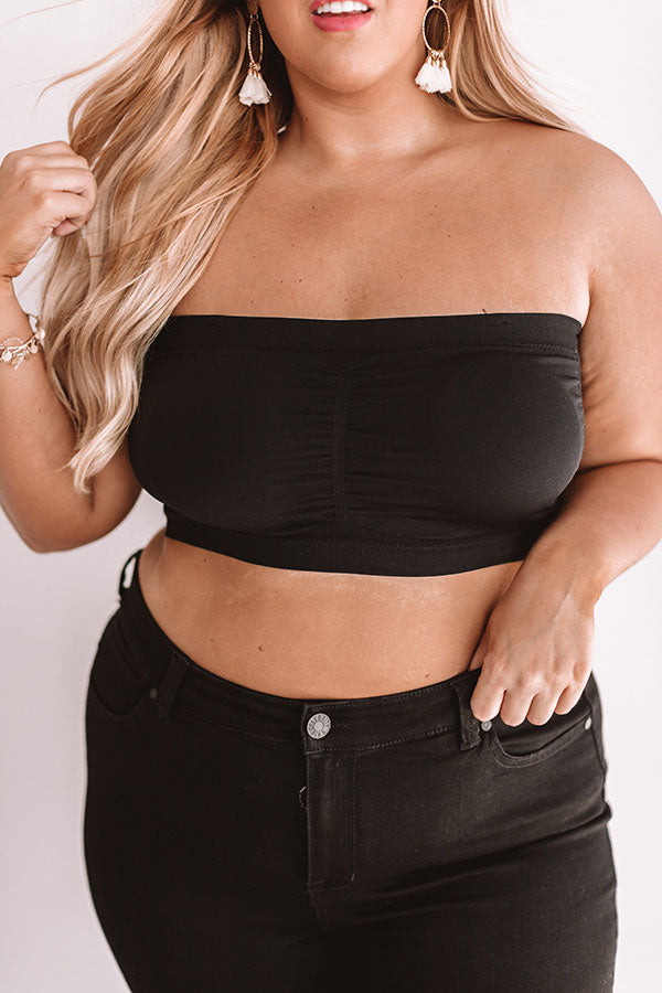 Beyond Basic Seamless Bandeau in Black Curves-Beginning Fashion