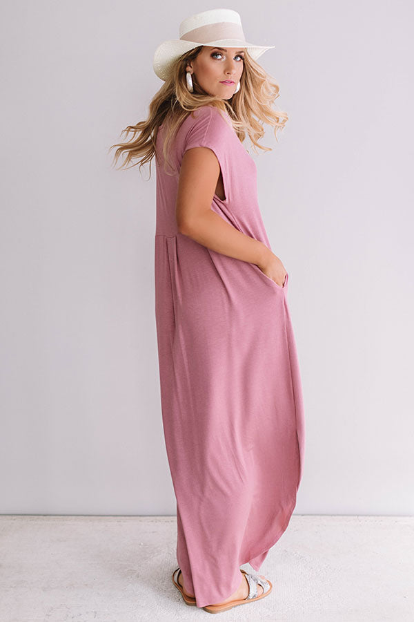 Baja Bliss T-Shirt Maxi In Blush-Beginning Fashion