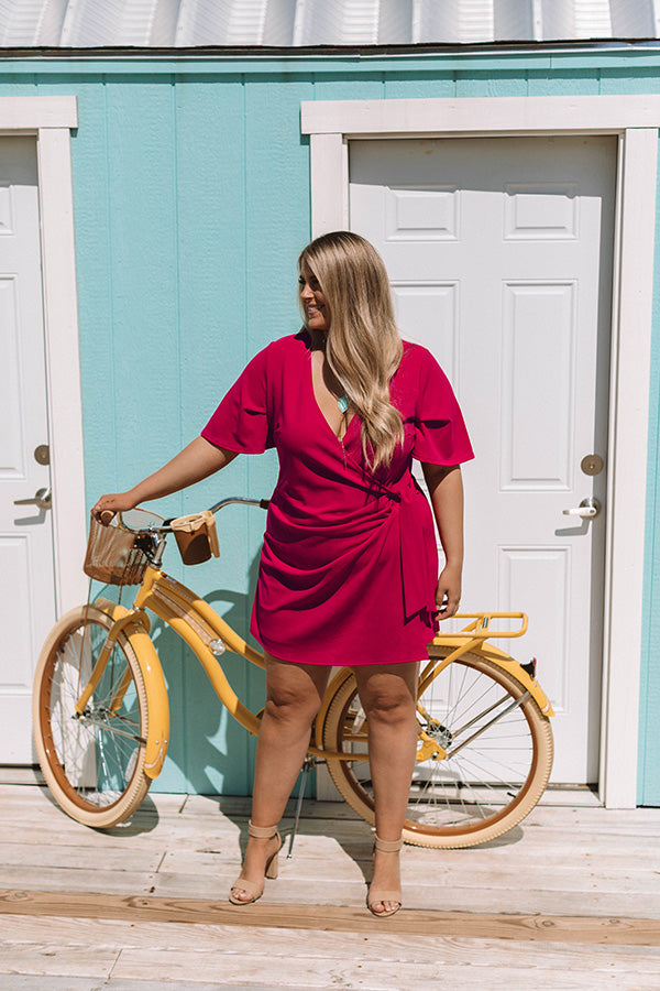Calls For Celebration Wrap Romper In Rose Curves-Beginning Fashion