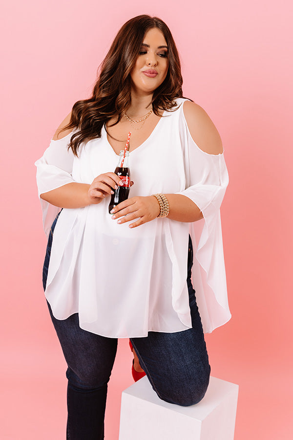 Call Me Chic Bodysuit In White  Curves-Beginning Fashion