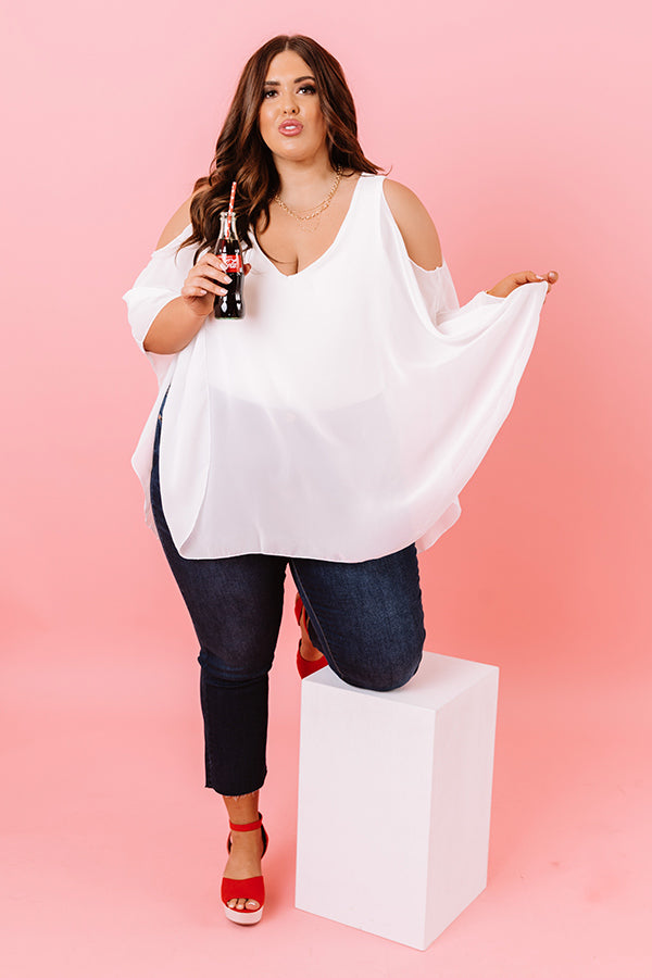 Call Me Chic Bodysuit In White  Curves-Beginning Fashion