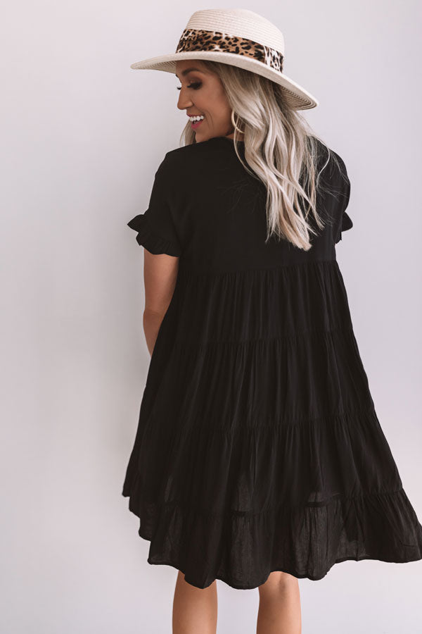 Beyond Basic Babydoll Dress in Black-Beginning Fashion