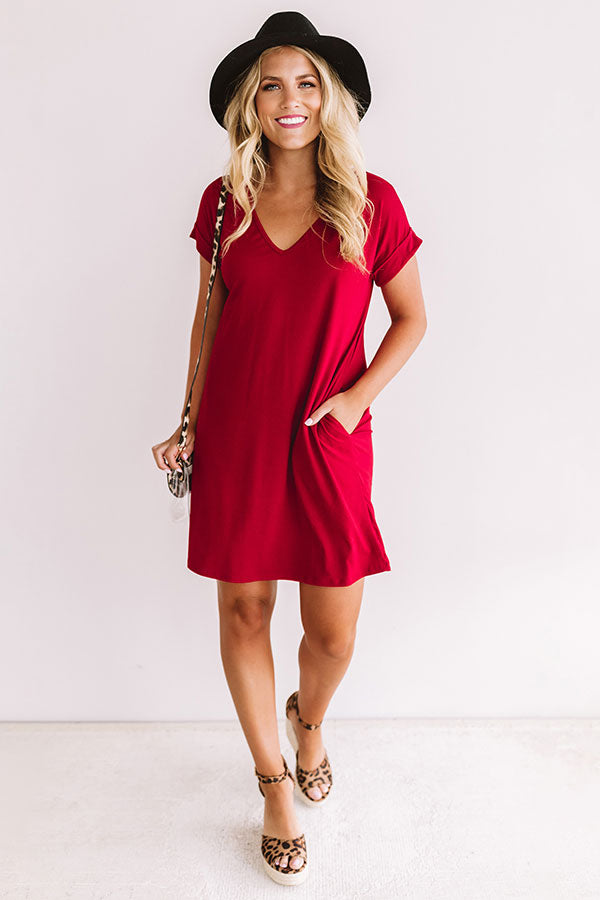 Back To Basics T-Shirt Dress In Wine-Beginning Fashion
