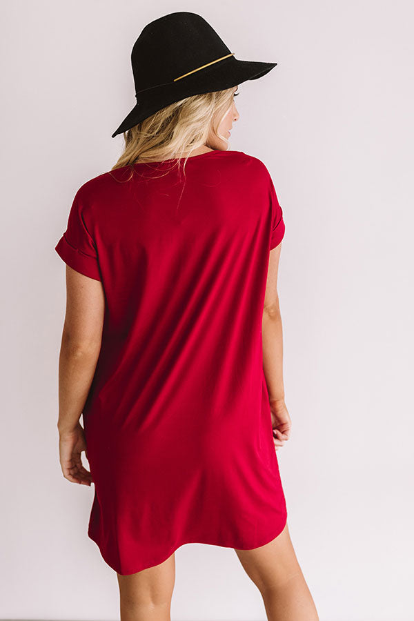Back To Basics T-Shirt Dress In Wine-Beginning Fashion