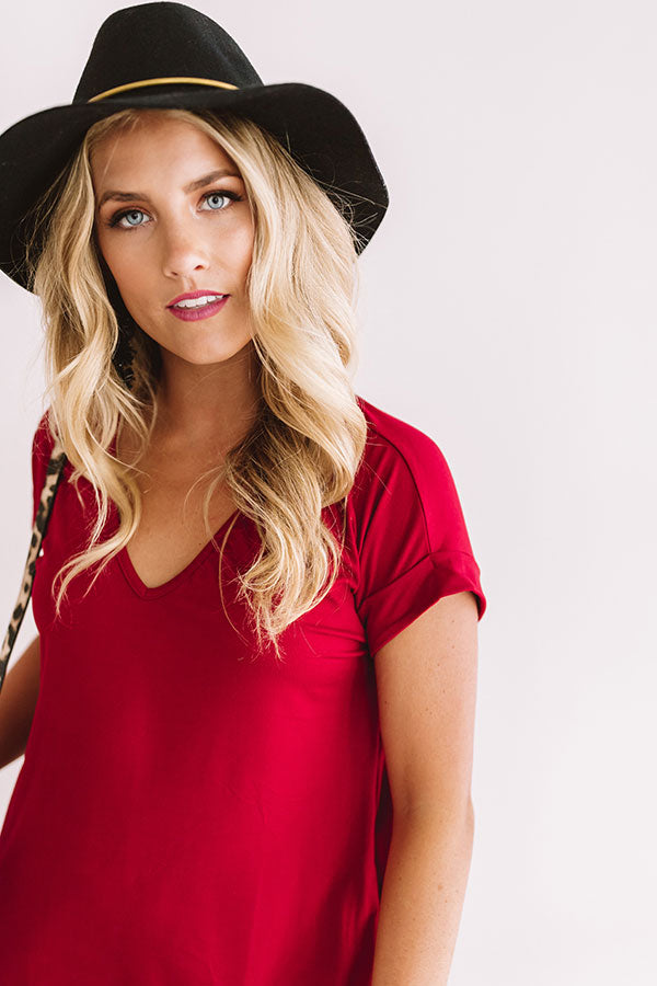 Back To Basics T-Shirt Dress In Wine-Beginning Fashion