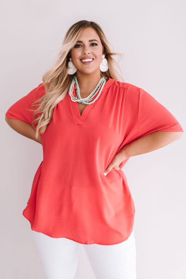 Good Feelings Shift Top In Raspberry  Curves-Beginning Fashion