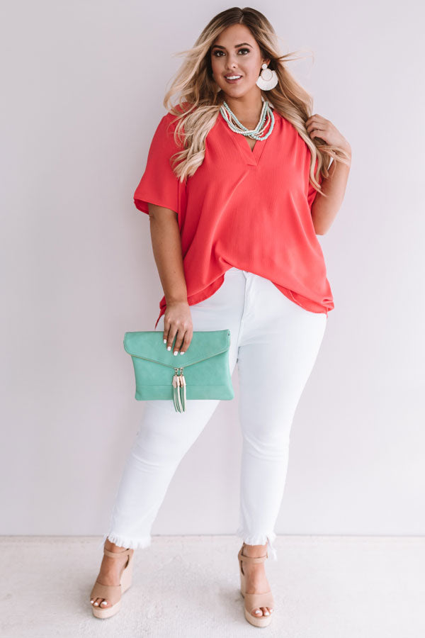 Good Feelings Shift Top In Raspberry  Curves-Beginning Fashion