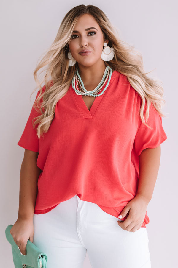 Good Feelings Shift Top In Raspberry  Curves-Beginning Fashion