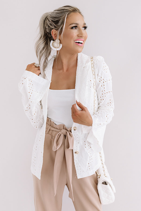 Believe The Hype Eyelet Blazer-Beginning Fashion