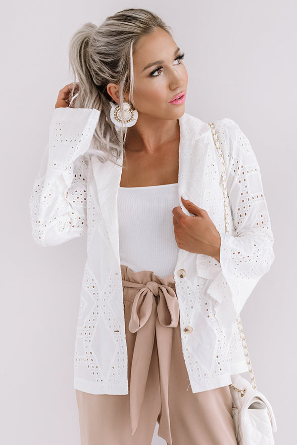 Believe The Hype Eyelet Blazer-Beginning Fashion