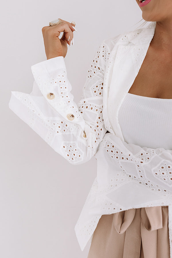 Believe The Hype Eyelet Blazer-Beginning Fashion