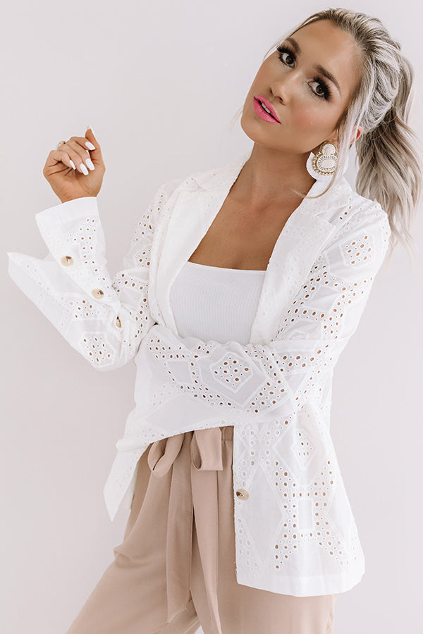 Believe The Hype Eyelet Blazer-Beginning Fashion