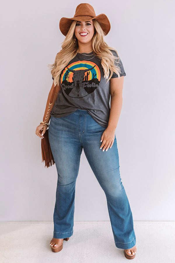 Good Feelin' Shift Tee  Curves-Beginning Fashion