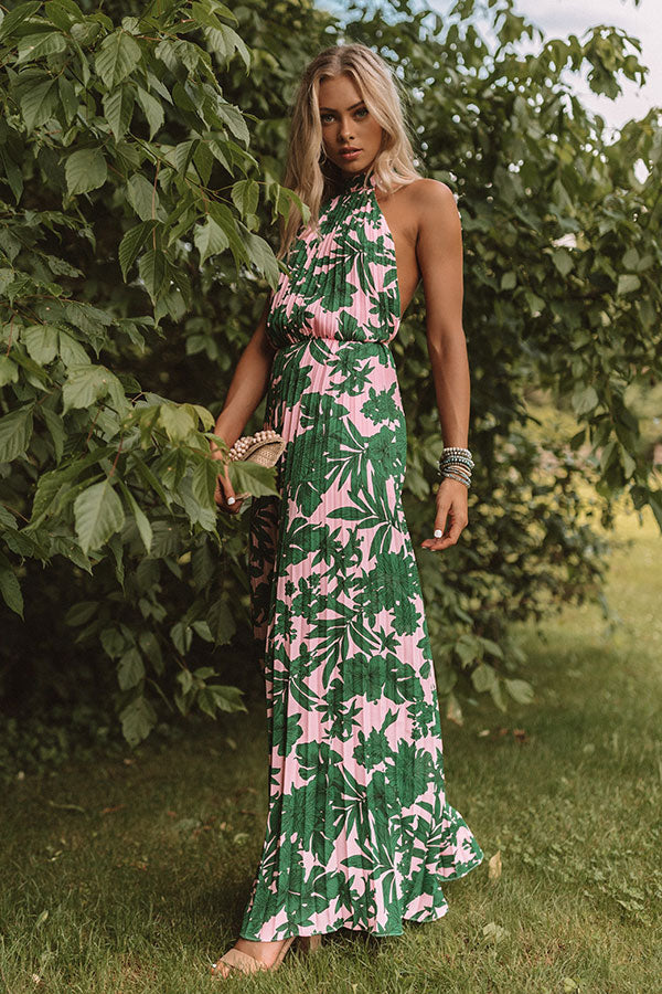 Go with the Flo-ral Pleated Jumpsuit-Beginning Fashion