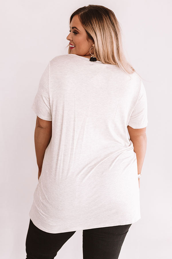 Game Day Boyfriend Tee In Birch  Curves-Beginning Fashion