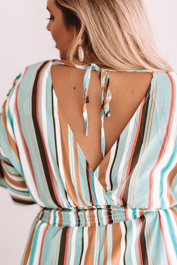 Cooler With Coladas Stripe Midi in Dark Mint Curves-Beginning Fashion