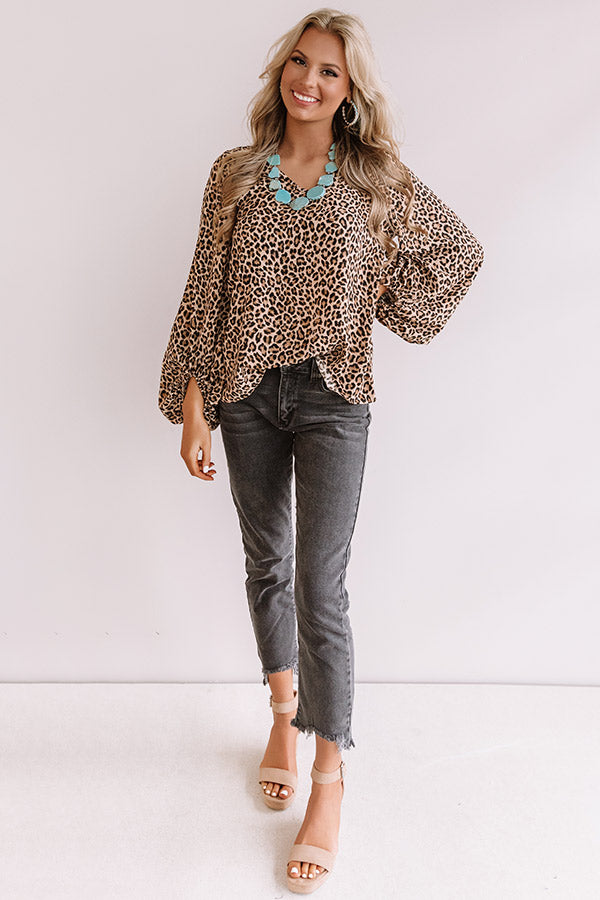 Cabin Hideaway Leopard Shift Top-Beginning Fashion