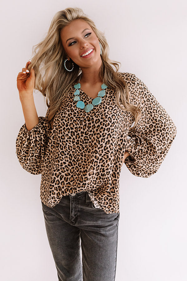 Cabin Hideaway Leopard Shift Top-Beginning Fashion