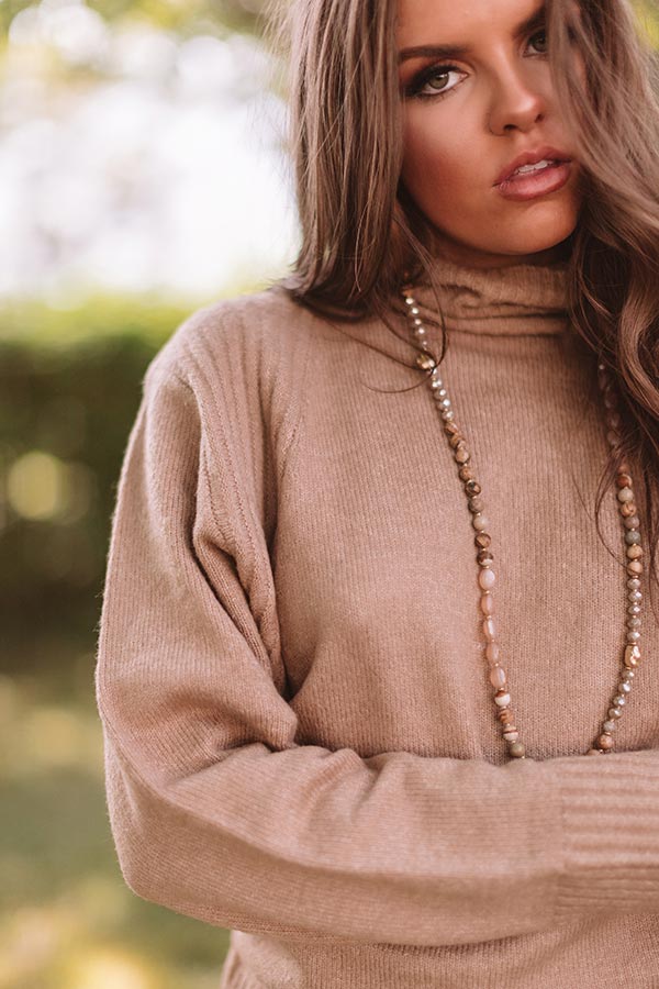 Around The Bonfire Shift Sweater In Mocha-Beginning Fashion