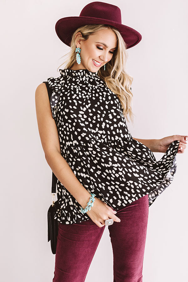 Chic Success Leopard Shift Top In Black-Beginning Fashion