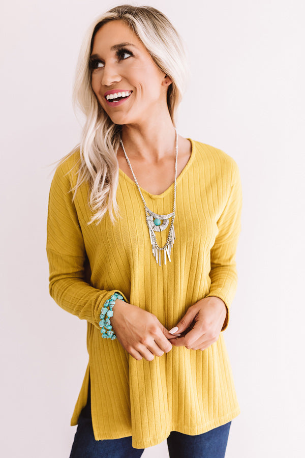 Give Me Some Sugar Shift Top In Mustard-Beginning Fashion