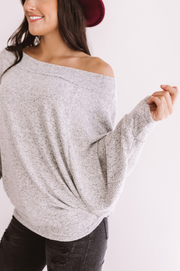 Autumn's Arrival Shift Top In Grey-Beginning Fashion