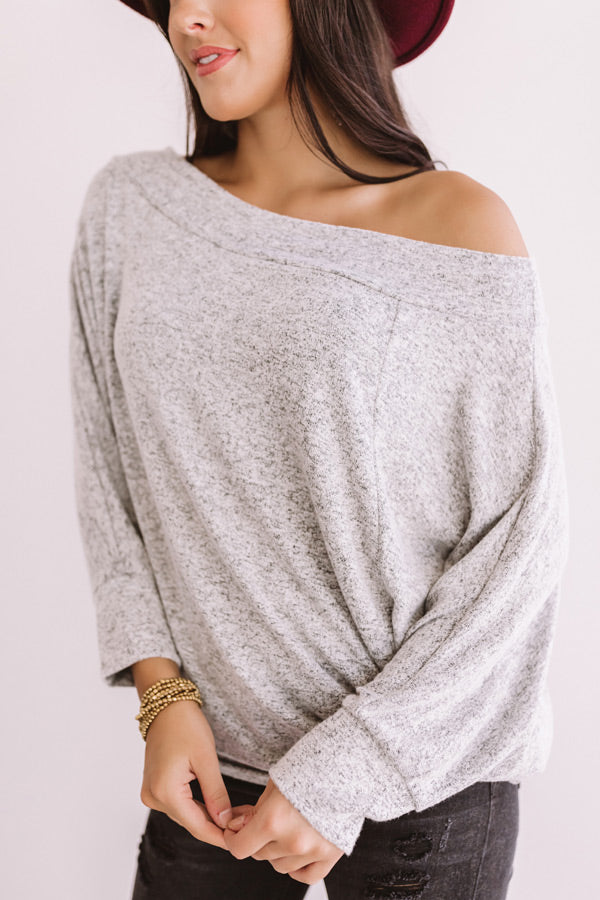 Autumn's Arrival Shift Top In Grey-Beginning Fashion
