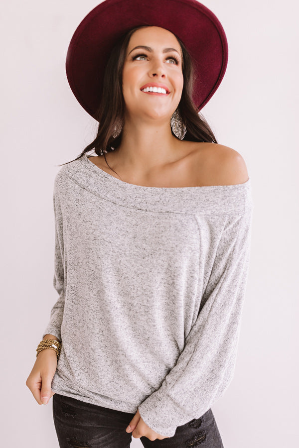 Autumn's Arrival Shift Top In Grey-Beginning Fashion