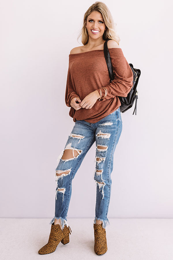 Autumn's Arrival Shift Top In Rust-Beginning Fashion
