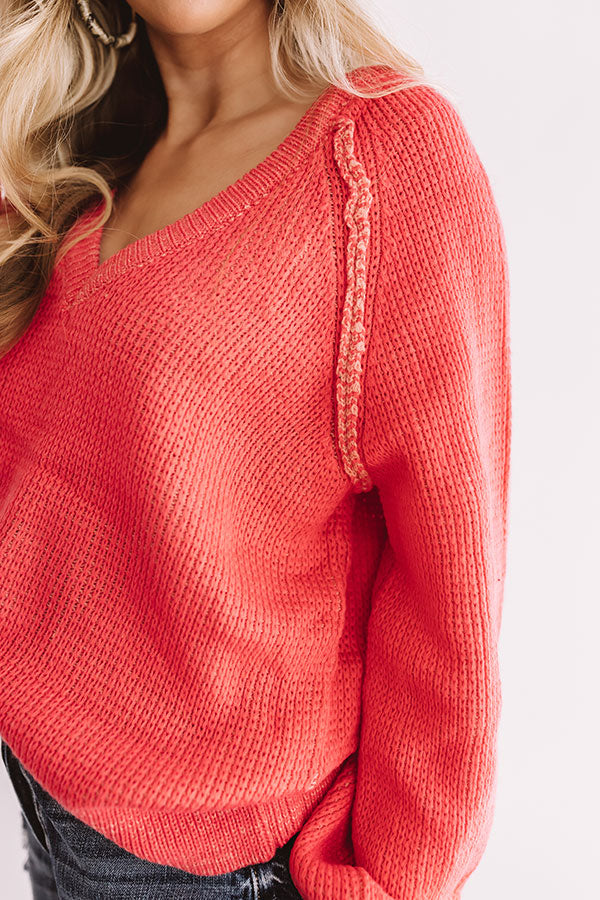 Call Knit A Day Sweater In Neon Pink-Beginning Fashion