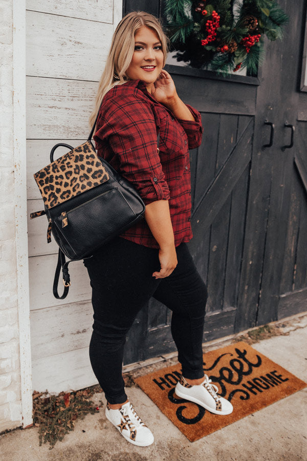 Bonfire Babe Flannel In Wine Curves-Beginning Fashion