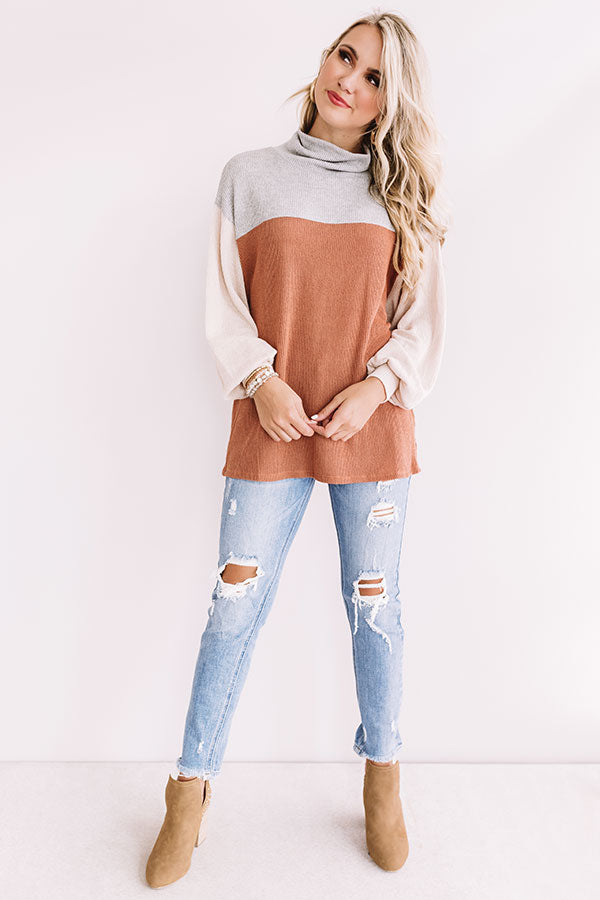 Around The Block Shift Top In Rust-Beginning Fashion