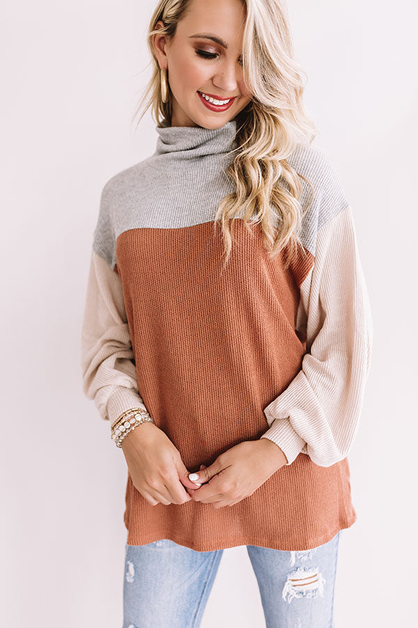 Around The Block Shift Top In Rust-Beginning Fashion