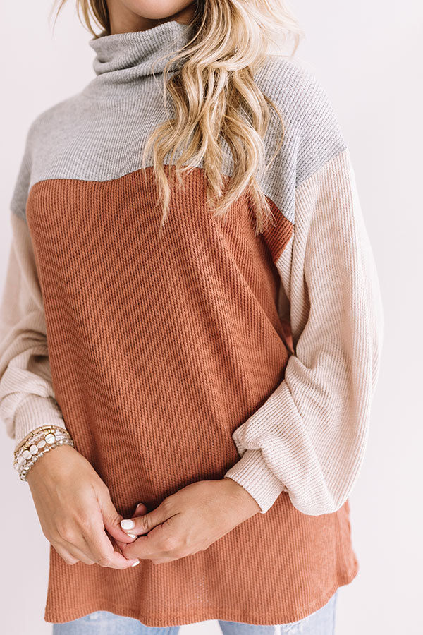 Around The Block Shift Top In Rust-Beginning Fashion
