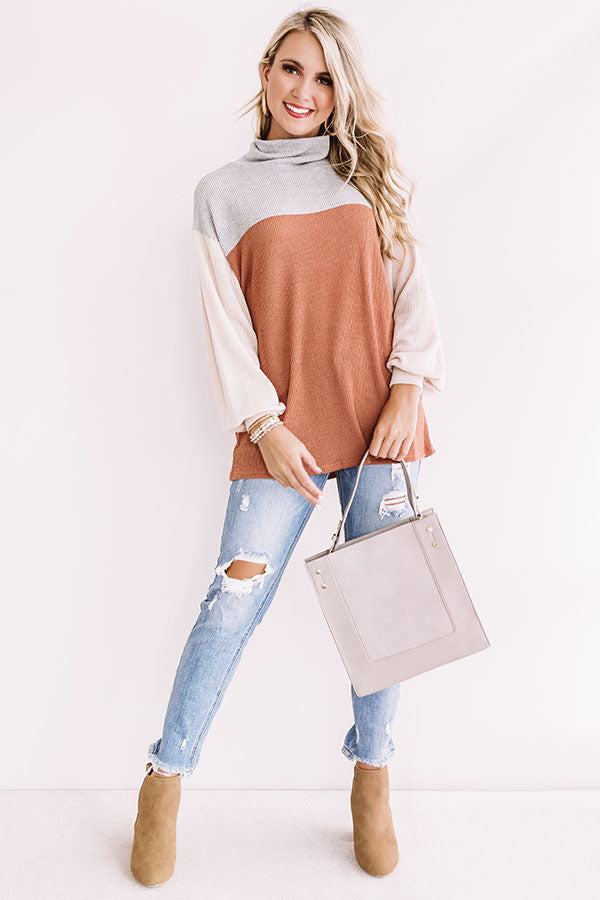 Around The Block Shift Top In Rust-Beginning Fashion