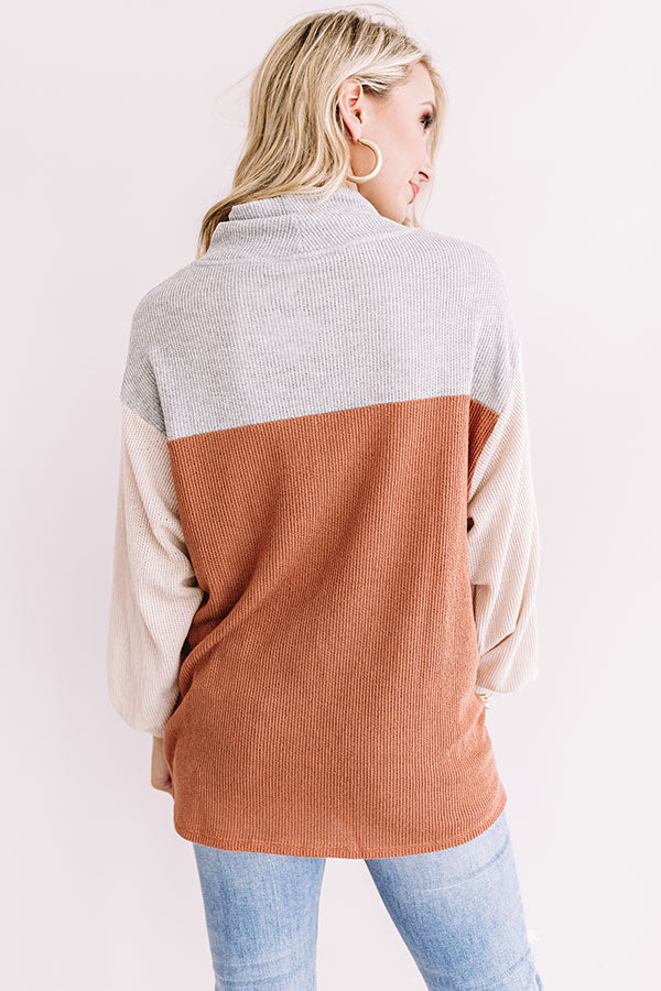 Around The Block Shift Top In Rust-Beginning Fashion