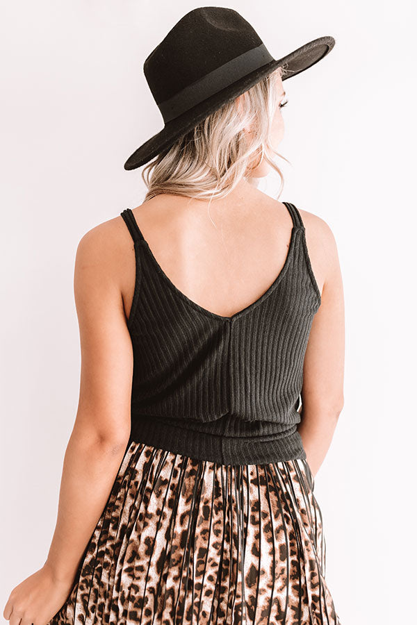 Get It Going Front Tie Tank in Black-Beginning Fashion